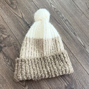 UGG | Accessories | Ugg Knit Ribbed Cable Beanie Hat Faux Fur Pom